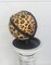 Exotic Elegance: 4-Inch Animal Print Fabric/Foam Ornament - Gold/Brown-(128892)